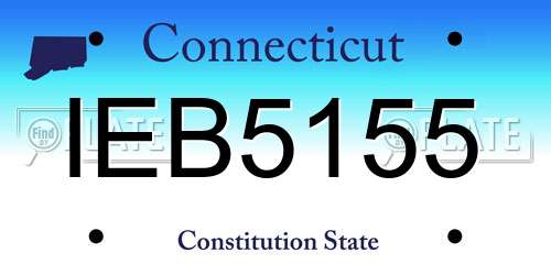 IEB5155 Connecticut License Plate