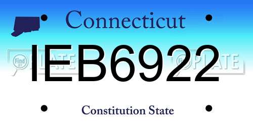 IEB6922 Connecticut License Plate