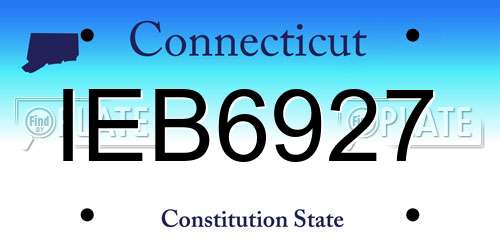 IEB6927 Connecticut License Plate