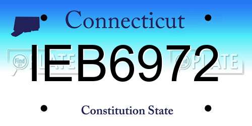 IEB6972 Connecticut License Plate
