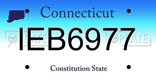 IEB6977 Connecticut License Plate
