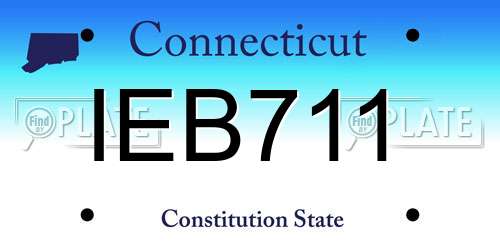 IEB711 Connecticut License Plate