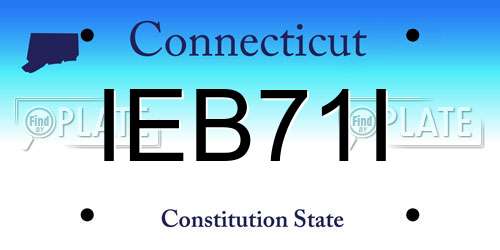 IEB71I Connecticut License Plate