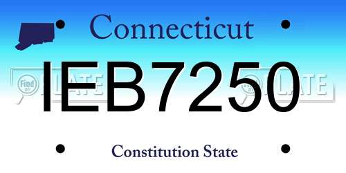 IEB7250 Connecticut License Plate