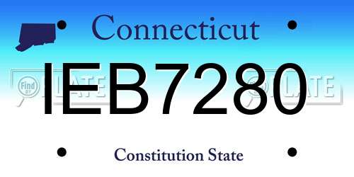 IEB7280 Connecticut License Plate