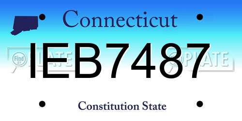 IEB7487 Connecticut License Plate
