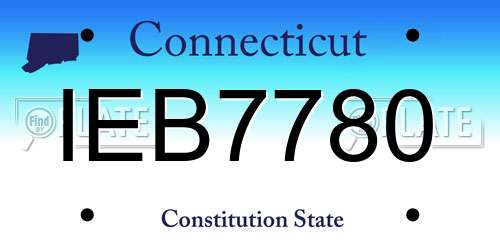 IEB7780 Connecticut License Plate