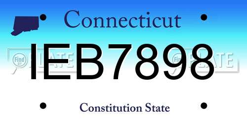 IEB7898 Connecticut License Plate