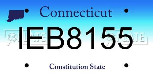 IEB8155 Connecticut License Plate
