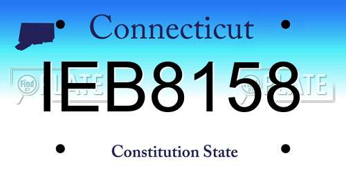 IEB8158 Connecticut License Plate