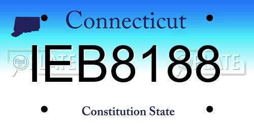 IEB8188 Connecticut License Plate