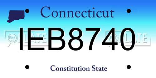 IEB8740 Connecticut License Plate