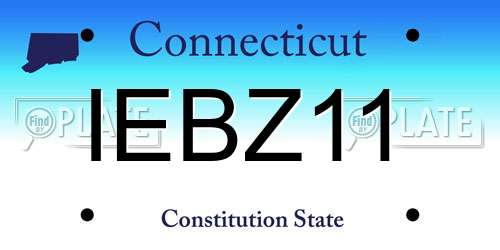IEBZ11 Connecticut License Plate