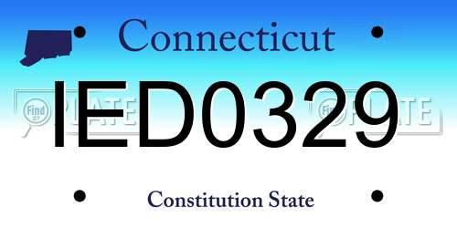 IED0329 Connecticut License Plate