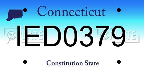 IED0379 Connecticut License Plate