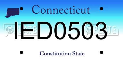 IED0503 Connecticut License Plate