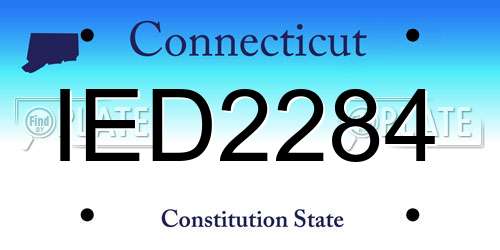 IED2284 Connecticut License Plate