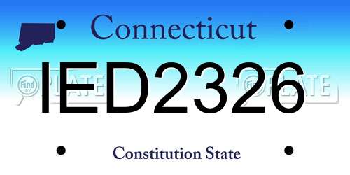 IED2326 Connecticut License Plate