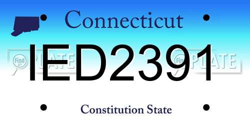 IED2391 Connecticut License Plate