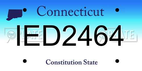 IED2464 Connecticut License Plate