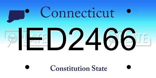IED2466 Connecticut License Plate