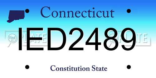 IED2489 Connecticut License Plate