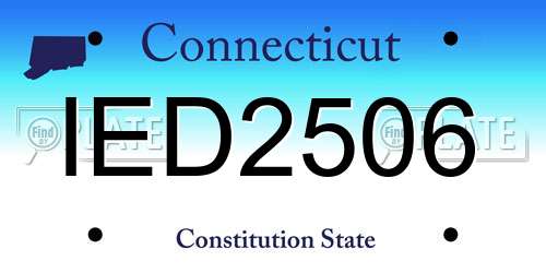 IED2506 Connecticut License Plate