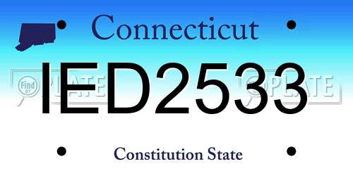 IED2533 Connecticut License Plate