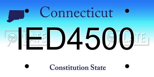 IED4500 Connecticut License Plate