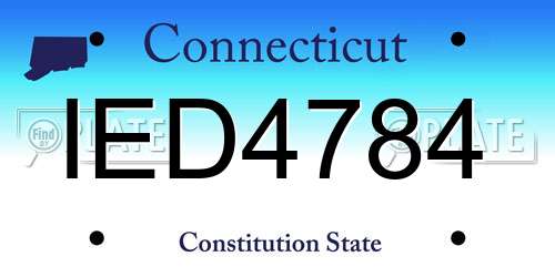 IED4784 Connecticut License Plate