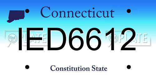 IED6612 Connecticut License Plate