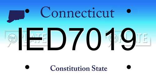 IED7019 Connecticut License Plate