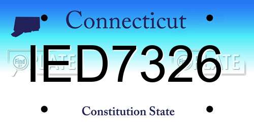 IED7326 Connecticut License Plate