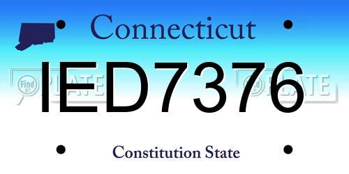IED7376 Connecticut License Plate