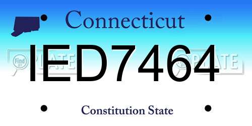 IED7464 Connecticut License Plate