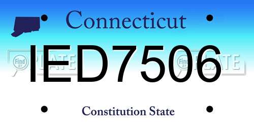 IED7506 Connecticut License Plate