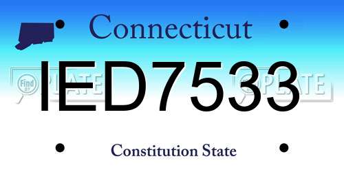 IED7533 Connecticut License Plate