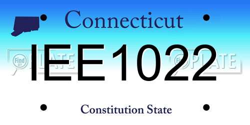 IEE1022 Connecticut License Plate