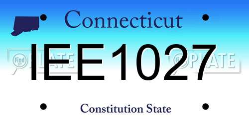 IEE1027 Connecticut License Plate