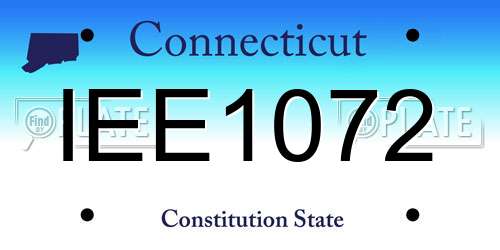 IEE1072 Connecticut License Plate