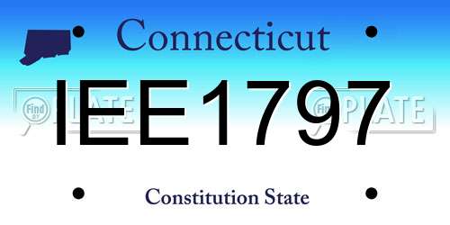 IEE1797 Connecticut License Plate