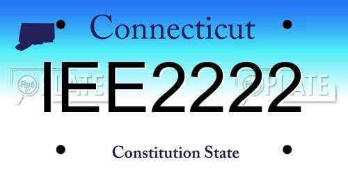 IEE2222 Connecticut License Plate