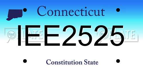 IEE2525 Connecticut License Plate