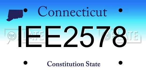 IEE2578 Connecticut License Plate