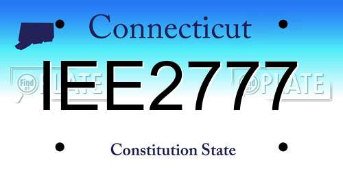 IEE2777 Connecticut License Plate