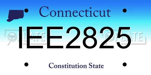 IEE2825 Connecticut License Plate