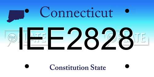 IEE2828 Connecticut License Plate