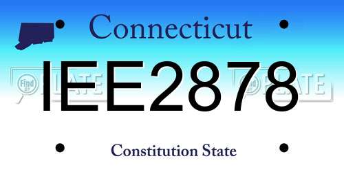 IEE2878 Connecticut License Plate