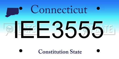 IEE3555 Connecticut License Plate
