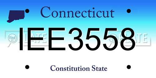 IEE3558 Connecticut License Plate